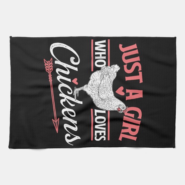 Just A Girl Who Loves Chickens - Chicken Lover Pou Kitchen Towel (Horizontal)