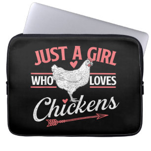 Just A Girl Who Loves Chickens - Chicken Lover Pou Laptop Sleeve
