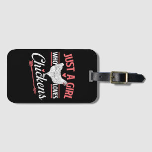 Just A Girl Who Loves Chickens - Chicken Lover Pou Luggage Tag