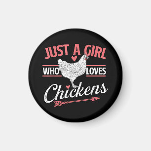 Just A Girl Who Loves Chickens - Chicken Lover Pou Magnet