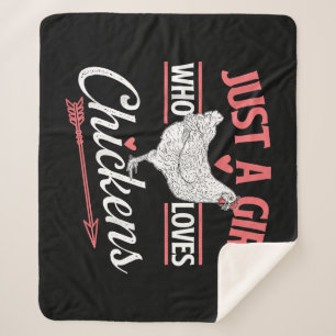 Just A Girl Who Loves Chickens - Chicken Lover Pou Sherpa Blanket