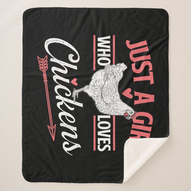 Just A Girl Who Loves Chickens - Chicken Lover Pou Sherpa Blanket (Front)