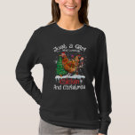 Just A Girl Who Loves Chickens & Christmas  Santa  T-Shirt<br><div class="desc">Just A Girl Who Loves Chickens & Christmas  Santa Xmas</div>