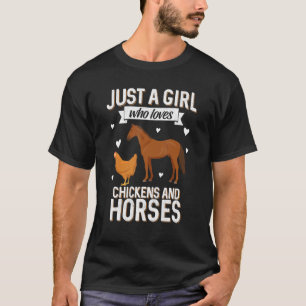 Just A Girl Who Loves Chickens Horse Women Farmer T-Shirt