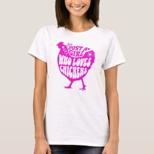 Just a Girl Who Loves Chickens Pink Women's  T-Shirt