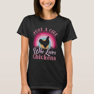 Just A Girl Who Loves Chickens Women Girls Vintage T-Shirt
