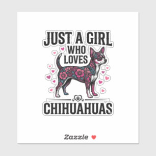 Just A Girl Who Loves Chihuahuas Vintage Dog Desig