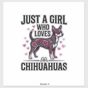 Just A Girl Who Loves Chihuahuas Vintage Dog Desig