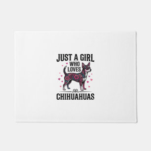 Just A Girl Who Loves Chihuahuas Vintage Dog Desig Doormat