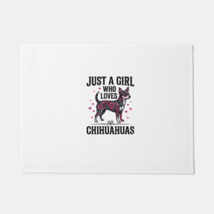 Just A Girl Who Loves Chihuahuas Vintage Dog Desig Doormat