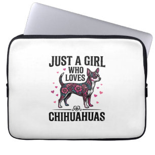 Just A Girl Who Loves Chihuahuas Vintage Dog Desig Laptop Sleeve
