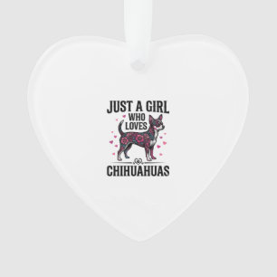 Just A Girl Who Loves Chihuahuas Vintage Dog Desig Ornament