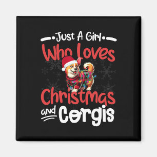 Just A Girl Who Loves Christmas And Corgis Funny S Magnet