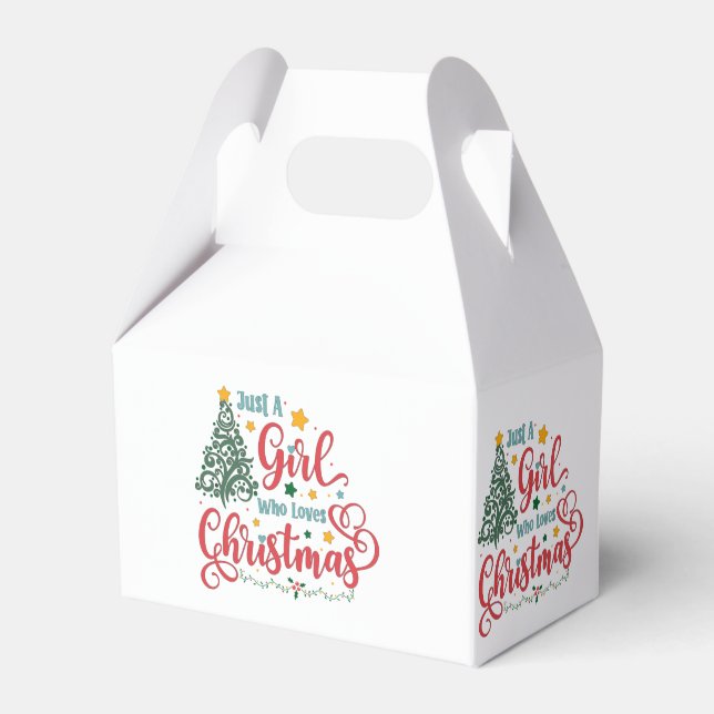 Just A Girl Who Loves Christmas Favor Box (Front Side)