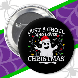 Just A Girl Who Loves Christmas Funny Halloween 2 Inch Round Button
