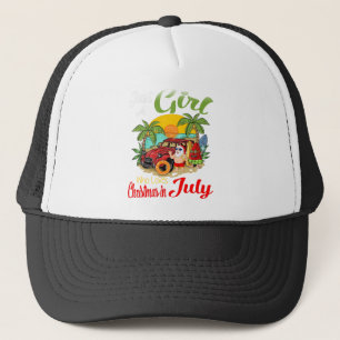 Just A Girl Who Loves Christmas In July Santa Trucker Hat
