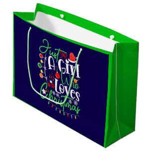 Just A Girl Who Loves Christmas Large Gift Bag