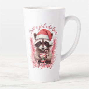 Just A Girl Who Loves Christmas Raccoon-71692 Latte Mug