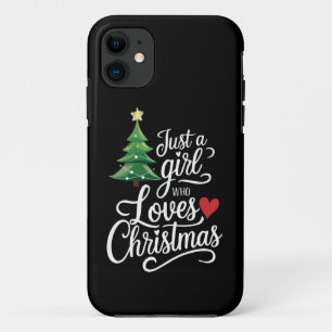 Just A Girl Who Loves Christmas Tree Family Gift iPhone 11 Case