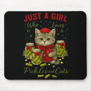 Just A Girl Who Loves Ckles And Cats Christmas Mouse Pad