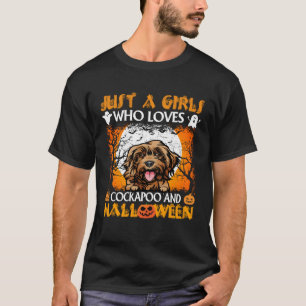 Just A Girl Who Loves Cockapoo And Halloween T-Shirt