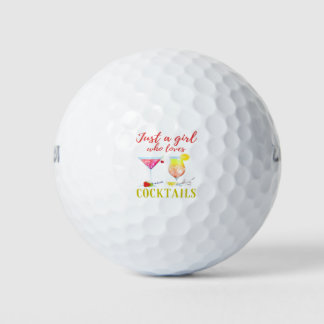 Just a Girl Who Loves Cocktails Cute Golf Balls