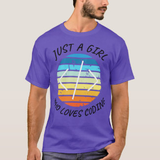 Just a girl who loves coding girl coder white T-Shirt