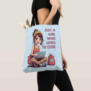 Just a Girl who Loves Coding Tote Bag