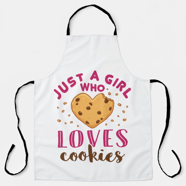 Just a Girl Who Loves Cookies Cookie Lover Apron (Front)