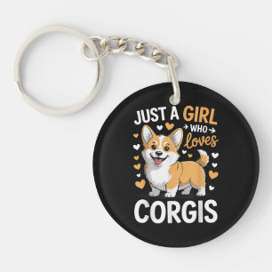 Just A Girl Who Loves Corgis Keychain