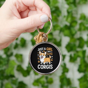 Just A Girl Who Loves Corgis Keychain