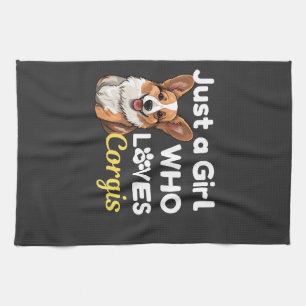 Just a Girl Who Loves Corgis Kitchen Towel