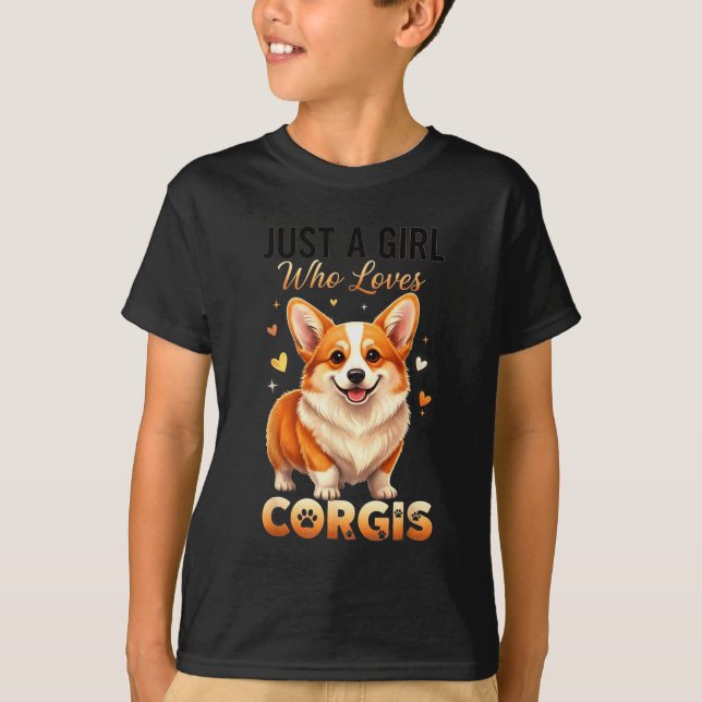 Just A Girl Who Loves Corgis  T-Shirt (Front)