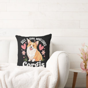 Just a girl who loves Corgis Throw Pillow