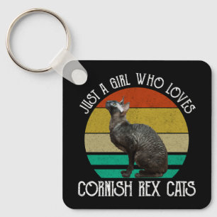 Just A Girl Who Loves Cornish Rex Cats Keychain