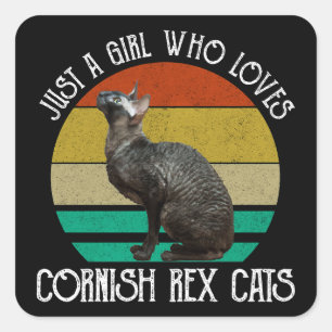Just A Girl Who Loves Cornish Rex Cats Square Sticker