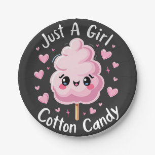Just a Girl Who Loves Cotton Candy Paper Plate