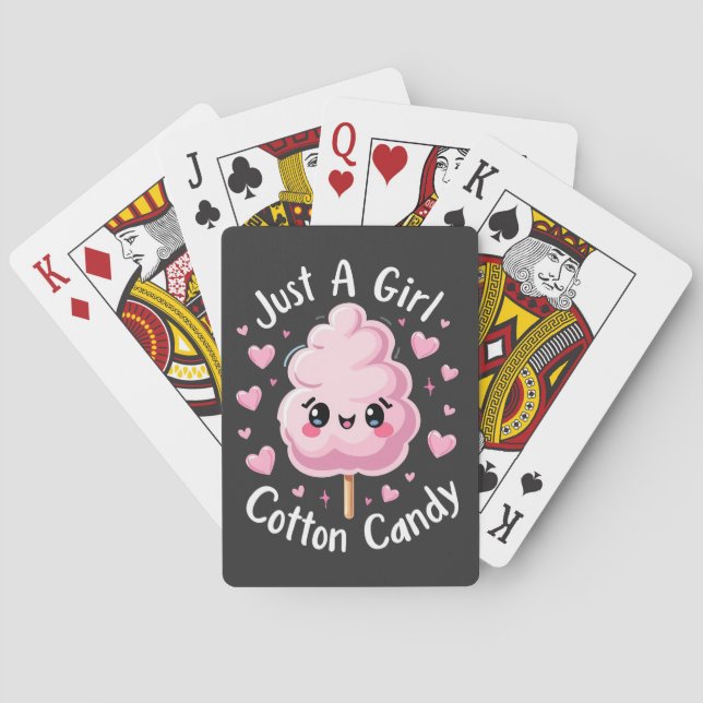 Just a Girl Who Loves Cotton Candy Playing Cards (Back)