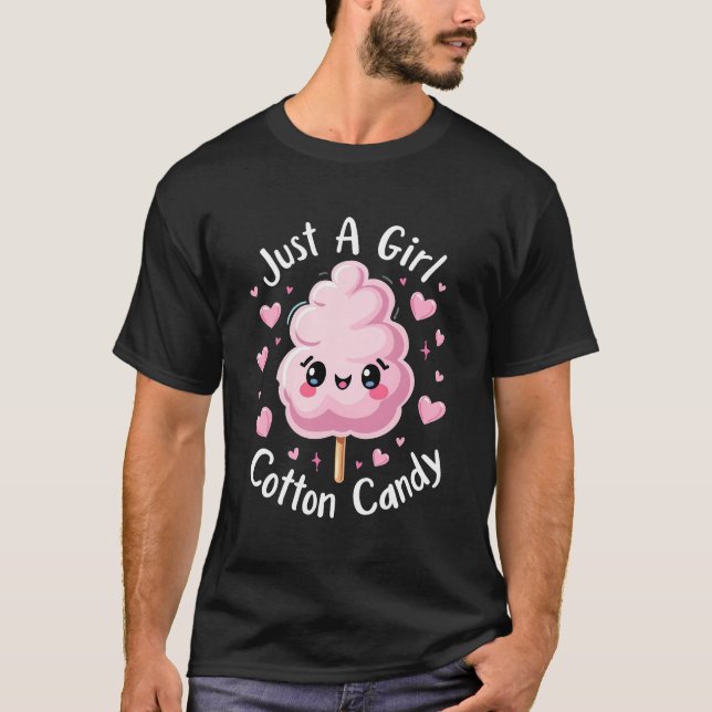 Just a Girl Who Loves Cotton Candy T-Shirt (Front)