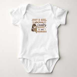 Just A Girl Who Loves Country Music And Horses Baby Bodysuit