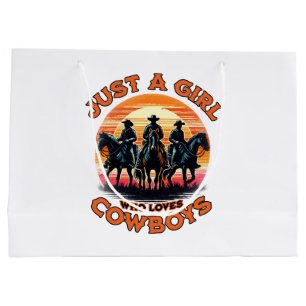 Just a girl who loves cowboys large gift bag
