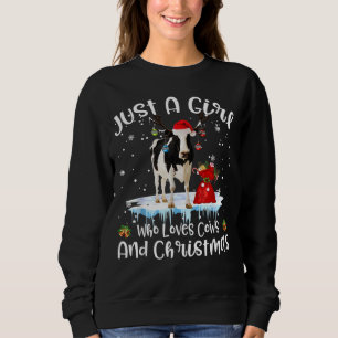 Just A Girl Who Loves Cows And Christmas Ugly Sweatshirt