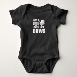 Just A Girl Who Loves Cows Cow Farm Calf Baby Bodysuit
