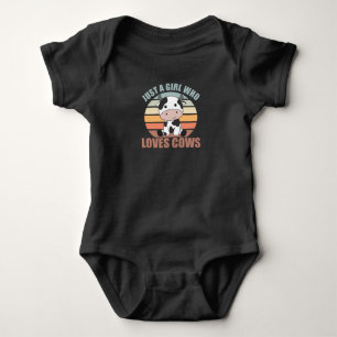 Just A Girl Who Loves Cows Cute Cow Animal Farm Baby Bodysuit