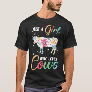 Just A Girl Who Loves Cows Cute Cow Lover T-Shirt