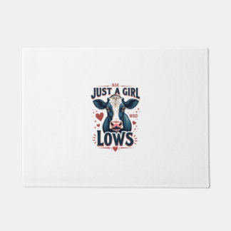Just A Girl Who Loves Cows Vintage Neon Cow Lover Doormat