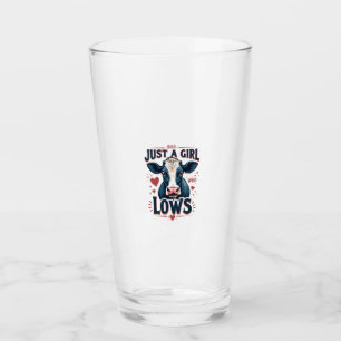 Just A Girl Who Loves Cows Vintage Neon Cow Lover Glass