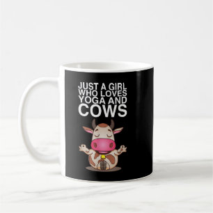 Just A Girl Who Loves Cows Yoga Namaste Coffee Mug