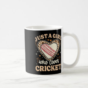 Just A Girl Who Loves Cricket Cow Print Girls Kids Coffee Mug