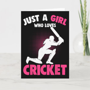 Just A Girl Who Loves Cricket Girls Kids Card
